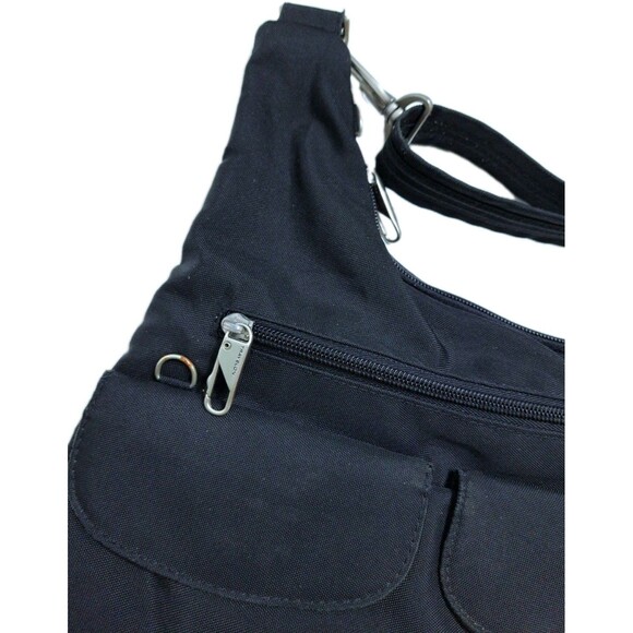 Travelon Classic Antitheft Crossbody Bag Black Messenger Carry On Pack Sling - Picture 3 of 10